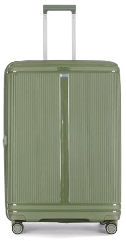 Stratic Straw T Hartschalen-Koffer Trolley Koffer groß Reisekoffer, nachhaltig, 4 Rollen, erweiterbar, TSA-Schloss (Größe L, Olive)