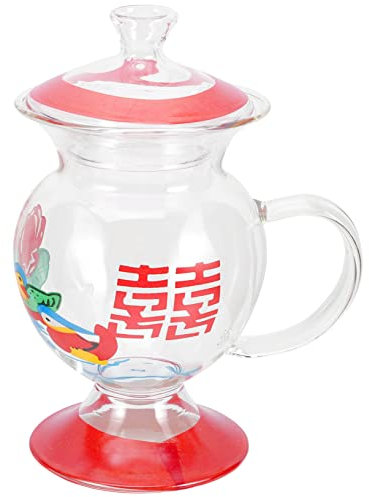 OFFSCH Taza de Vidrio Cubierta Taza de Estilo Vintage Taza de Café Antigua para Dormitorio
