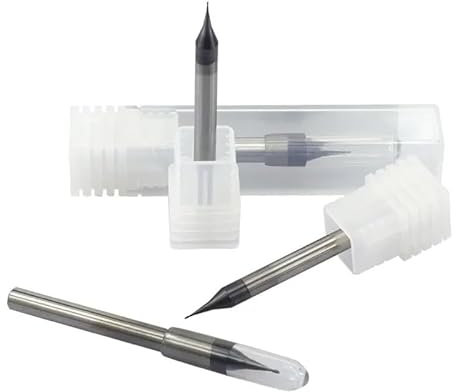 FSLMEIL 5 stücke Hohe Qualität 0,2-0,9mm Micro 2 Flöten Flachen Schaftfräser CNC Fräser 4mm Schaft Wolframcarbid-schaftfräser Mini Fräser(D0.5x1.0xd4.0x50mm)