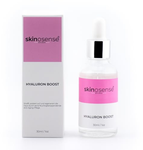 Skinosense® Hyaluron Booster Serum Gesicht – Anti-Aging Feuchtigkeitsserum | Vegane Hyaluronsäure für Microneedling & optische Hautstraffung – 30ml