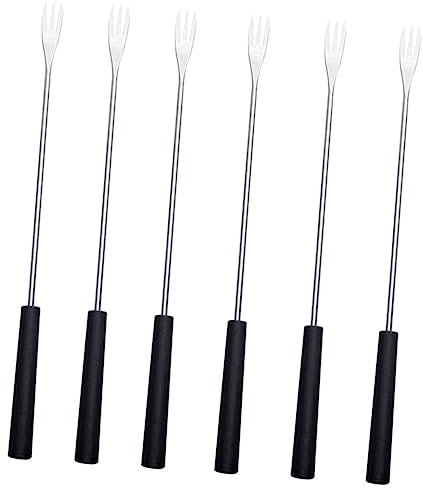 Homoyoyo 6stücke Teiliges Fondue-gabel Edelstahl Mit Hitzebeständigem Pp-griff Leicht Und Langlebig Geeignet Für Schoko Käsefondue Vielseitig Für Obst Fleisch Und Desserts in Küche Und Outd