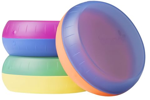 Boon Nursh Storage Buns - Baby Bottle Organizer & Storage - Holds Bottles, Pouches, Nipples & Pacifiers - Color Block - 3 Count