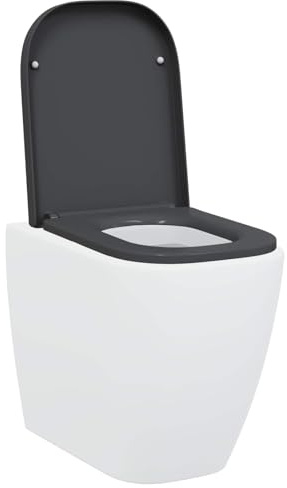 vidaXL Toilet Seat Anthracite 47.5 x 35 x 3.6 cm Duroplast, Upgrade Your Bathroom, Comfortable Toilet Seat, Modern Accessory, Practical Lavatory Fixture for Stylish Restroom Remodeling