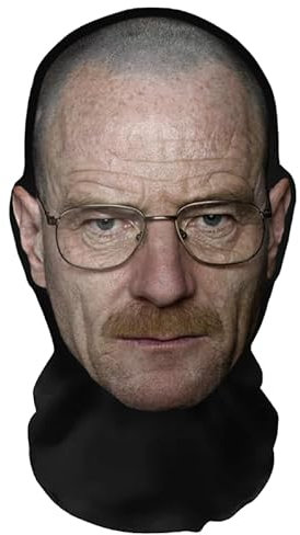 Aristo Solutions Lifelike 3D Printing Full Face Mask, Breathable, Lightweight and Comfortable, Great for Cosplay, Parties, Halloween, Carnival and Events, Walter White, Breaking Bad