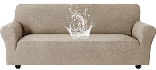 Ystyle Sofföverdrag Med Armstöd 4-Sits, Vattentätt Stretch Pet Soff Cover Töjbart överdrag, Avtagbar Halkskydd Fåtöljöverdrag Möbel Maskintvättbar, Sofföverkast För Vardagsrummet, Khakifärgad