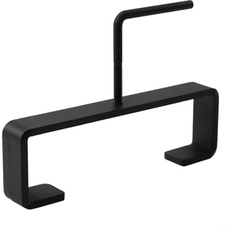 YJDOORPLAY Metal Concrete Fence Post Panel Clips Mounting Bracket Aluminum Security Clamp For Standard 4 Inch Column With C-Buckle L-Stud Black 3 x 1 Inch