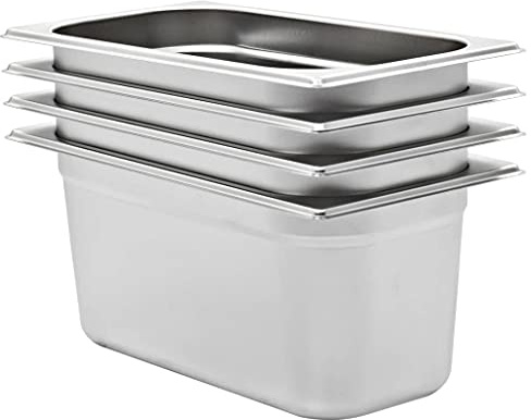 AJJHUUKI Gastronorm Contenitori 4 pz GN 1/3 150 mm Acciaio Inox