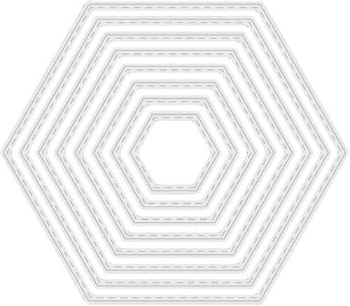 Sechseckige Hintergrund-Stanzformen aus Metall, Prägeschablonen für Thanksgiving, Weihnachten, Grußkarten, Papier, Bastelarbeiten, Dekoration, Stanzformen für Kartenherstellung, Scrapbooking, 8 Stück