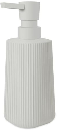 HMJIA Tvålpump glas diskmedelsdispenser med räfflad design, 250 ml tvåldispenser kök med pumpdispenser för bänkskivor för badrum och diskbänkar (1, beige)