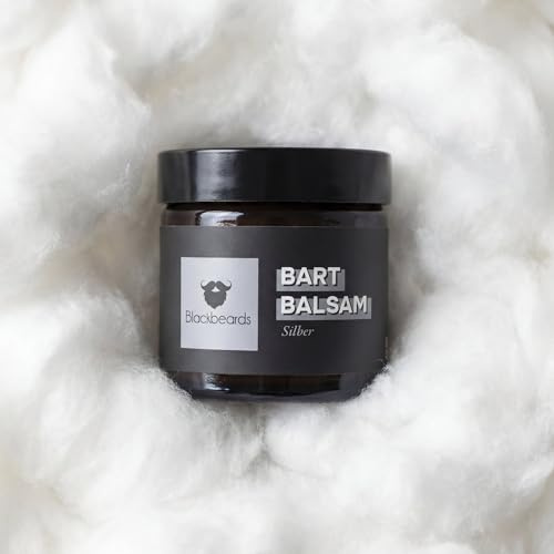 Blackbeards Bartbalsam Silber – ohne Duft – Duftneutral & Parfümfrei – Bartpflege für empfindliche Haut & Allergiker – Mittelfester Halt & hilft bei trockener Haut und Barthaaren – Vegan & Handgemacht