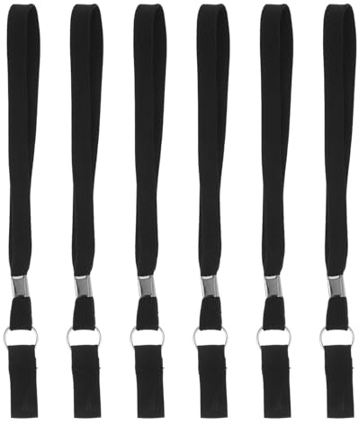 HOODANCOS Dragonnes Réglables pour Canne de Marche – Lot de 6 Sangles en Nylon Noir Rembourrage et Éléments Réfléchissants – Accessoires Anti-perte pour Béquilles de Randonnée – Confort
