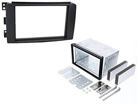 Audioproject A253 - Autoradio Radioblende Doppel DIN SMART ForTwo 451 2007-2010 - SMART ForFour 454 2004-2006 Metalleinbauschacht Einbaurahmen schwarz