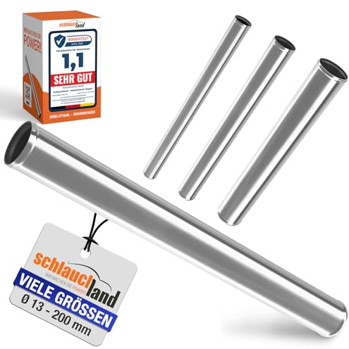60cm Edelstahl-Rohr AD-Ø 34mm poliert & gebördelt V2A 1.4301 INOX rostfrei | AUSWAHL GRÖSSEN 13-200 mm | Edelstahl Rund-Rohr Motor KFZ LLK Turbo Kühler Heissluft Abgas Auspuff DIN EN 10217-7