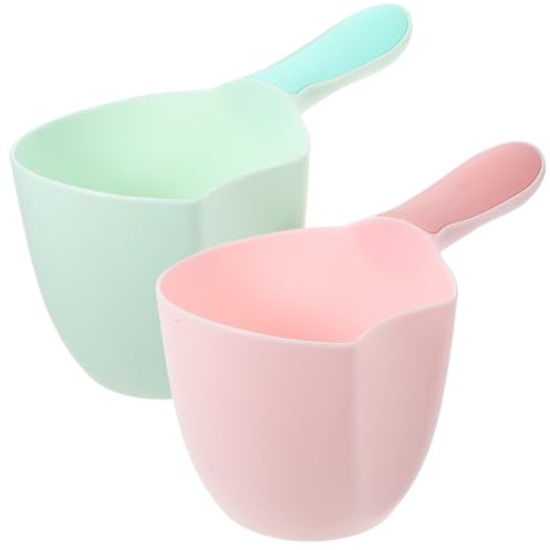 Luxshiny 2Pcs Plastic Water Scoop 7.68 Inch Lightweight Ladle for Kitchen Bathing and Garden Use with Easy Clean Design