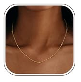 JeweBella Gold Choker Necklaces for Women Girls 18K Gold Plated Chain | Chain/Heart/Ball/Disc/Pearl Necklace,Dainty Thin Chain Necklace,Silver Gold Necklaces for Women,Jewellery Gifts