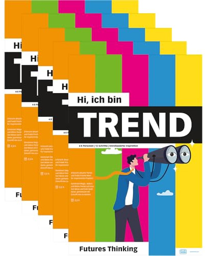 PLAYROOM Trendflip - Juego de 5 blocs de papel para futuros talleres de pensamiento en alemán