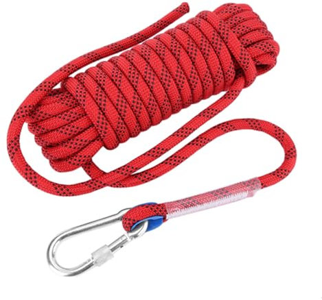 Outdoor-Kletterseil, 12 mm/0,47 Zoll, strapazierfähiges Paracord Panchute Corad Lanyard, 2100 kg/4629 lb Zugfestigkeit mit Karabiner-Kletterseil-Zubehör (10 m)