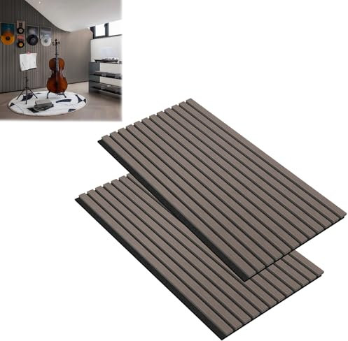 VANCHEMO Akustikpaneele Akustikpaneele Holz Wand Holzpaneele Wandverkleidung aus Holzfunier und Filz Innendekoration Schalldämmend, für Wohnzimmer Studio Büro, 120 x 60cm, 2er Set, Eiche