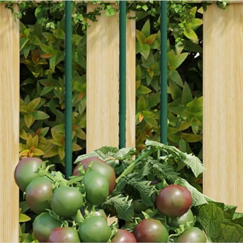 30 soportes para plantas, color verde, 180 cm, acero, ayuda para escalar tomates, pepinos, hortensias, peonías y plantas trepadoras, soporte de metal resistente para un crecimiento vertical en el