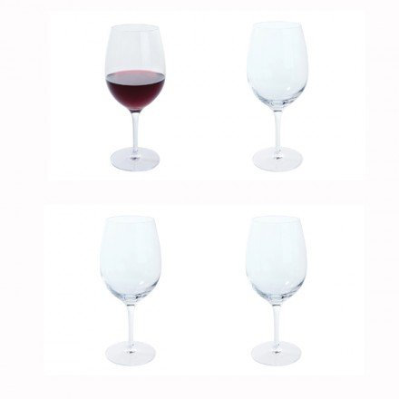 Dartington - Juego de 4 copas de vino tinto personalizadas con mensaje Cheers