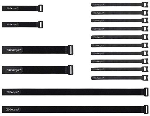 Hook and Loop Cable Straps, Wisdompro [16 Pack](7.9 8 12 24 Inches) Fastening Cable Ties Adjustable Multipurpose Securing Straps for Cord Management