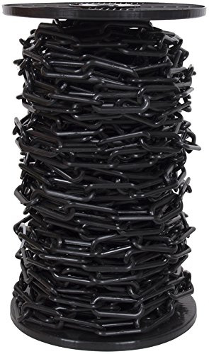 30mtr Reel Black 6mm Plastic Link Chain, Decorative Garden Decking Barrier Health & Safety Fence