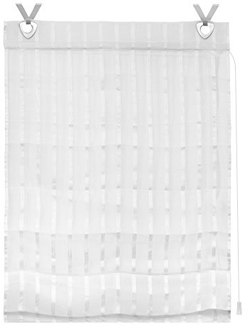 Lichtblick Raffrollo mit Hakenaufhängung, ohne Bohren, Klemmfix, Ausbrenner Weiß,120 cm x 140 cm (B x L)