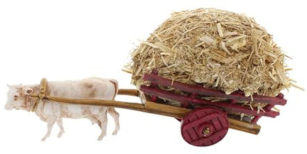 Moranduzzo Wagen mit Heu Geeignet für Krippe 6 cm Maßstab 1:32 – MINI 6 – Unzerstörbare Figuren, Handbemalt, Bildhauer M. Landi, Hergestellt in Italien