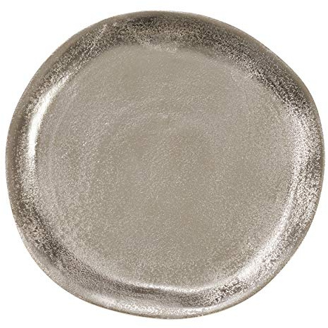 SARO LIFESTYLE Aluminum Organic Charger (Set of 4), 13x13, Silver