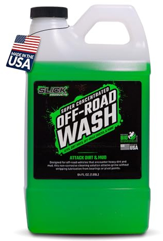 Slick Products Total Off-Road Wash Super Concentrate – Thick Foaming Car Wash Soap with Hybrid-Ceramic Formula for Dirt Bikes ATV UTV Trucks Jeeps and More – Foam Cannon Ready – 64 oz