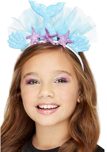 Smiffys Meerjungfrau-Stirnband, Blau, Muscheln Halloween