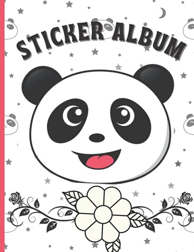 STICKER ALBUM: Blank Sticker Activity Book for Kids I Cute Panda Face Premium Cover Design I Large Size 8.5x11 (Sticker Album Lovely Faces)