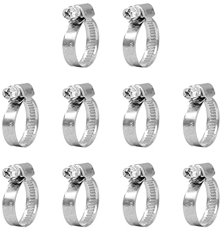 VARIOSAN Schlauchschellen Set 13620, 10 Stück, Spannbereich 16-27 mm, Bandbreite 9 mm, W4 (Edelstahl / V2A)