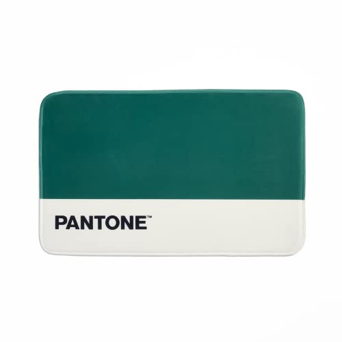 Pantone™ Badezimmerteppich, rutschfest, aus Memory-Schaum, saugfähig und weich, mit gummierter Rückseite, waschbar, ideal auch als moderner Wohnzimmerteppich und Wohnzimmerteppich, 80 x 50 cm, Grün