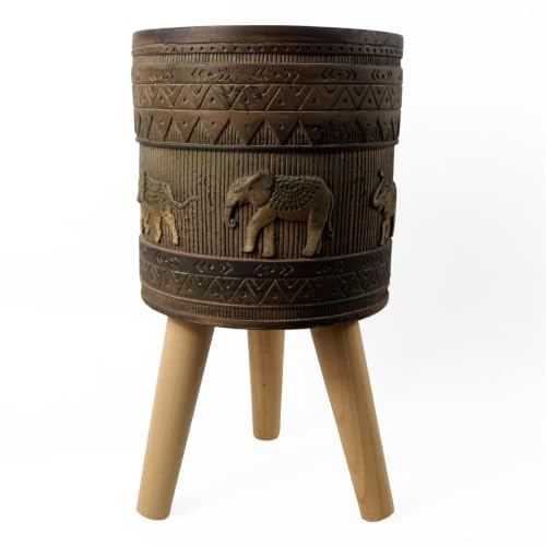Leaf Large Planters Plant Pots, Fibreglass, 40cm Zandi Elephant