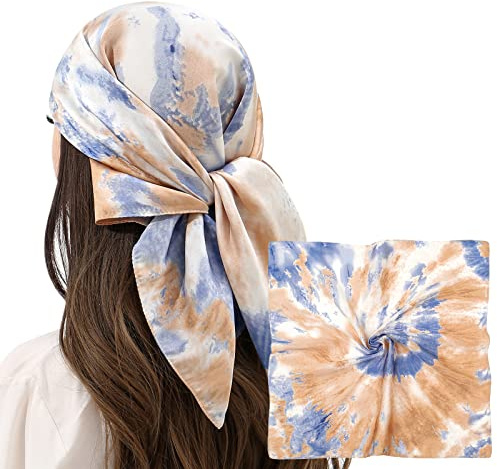 Seidentuch Damen Kopftuch Sommer Bandana Schals & Tücher Haarschal Halstücher Quadrates Bedrucktes 70x70cm