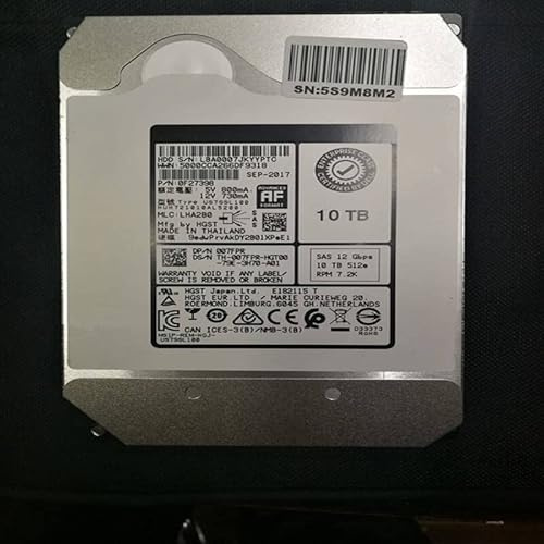 MIDTY HDD para disco duro interno de 10 TB 3.5 SAS 256 MB 7200 RPM para disco duro interno de clase empresarial para disco duro 07FPR 007FPR HUH721010AL5200