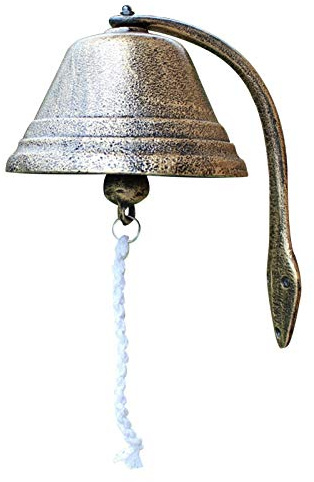 Door Knocker Vintage Outdoor Dinner Bell, Wall Mounted Doorbell/School Front Door Bells/Reception Cast Iron Bell, Garden Foyer Yard Porch Jingle Bells (30 × 30cm)