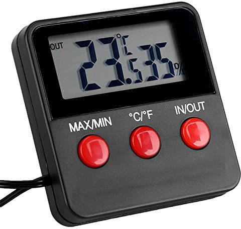 Syrisora ​​Termometro Digitale LCD Igrometro Temp Umidità Misuratore Monitor per Incubatrice Uova Animali Domestici