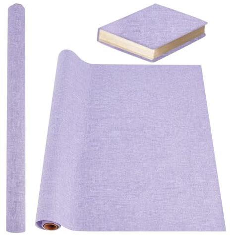 OLYCRAFT 100x43 cm Buchbindetuch Mittelviolett Buchumschlag Polyestergewebeoberfläche Mit Buchtuch Auf Papierrückseite DIY-Buchtuch-Schutzhülle Zum Buchbinden Scrapbooking Album DIY-Basteln