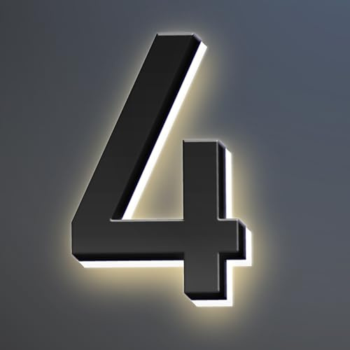 Elegantes Números de Casa Con Iluminación LED Retroiluminada 6 Pulgadas Mejoran Su Atractivo Exterior Números de Dirección Iluminados Modernos Para Letreros Dirección de Casa Metal Exterior