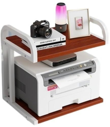HAVVMK Druckergestell Druckertisch Druckerregal Desktop-Druckerständer Metallseitenrahmen 2-lagiges Faxgerät Scannergestell Desktop-Kopierständer Druckertisch Druckerständer Druckertisch