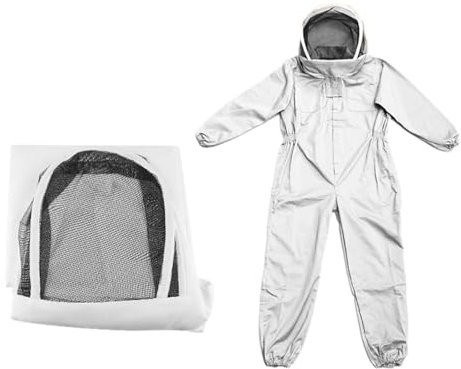 Atmungsaktiver Imkeranzug, Professioneller Imkerbekleidung mit Schleier Abnehmbarer, Ganzkörperanzug Imker, Schutzbekleidung für Imker, Imkerei Anzug Imkeranzug Imker Kostüm Herren Damen Imkereibedarf