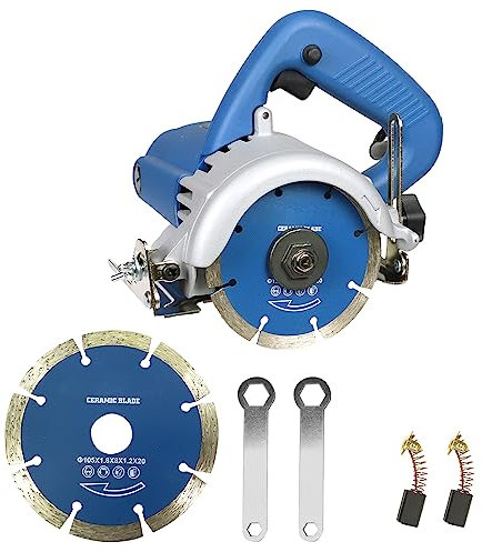 Tagliapiastrelle Hancaner Sega da taglio a secco,1200W,con disco da taglio ad alta resistenza,12000 giri/min e taglio smussato 0-45 gradi,per marmo,piastrelle,ceramica,legno,PVC