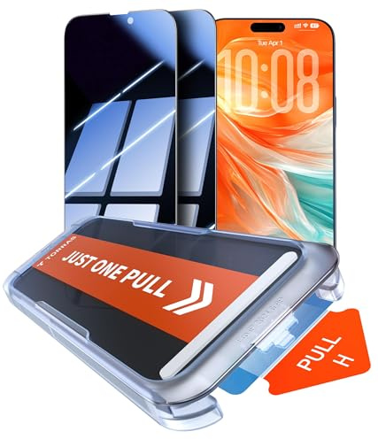 TORRAS für iPhone 16 Pro Max für Panzerglas Sichtschutz [Full Screen] Privacy Schutzfolie iPhone 16 Pro Max Dauerhaft 9H+ Glas, 0 Blasen Einbaurahmen [TOP Bruchsicheres], Kompatibel mit Hülle, 2 Stück | [Full Screen] Privacy Schutzfolie iPhone 16 Pro Max Glas, 0 Blasen Einbaurahmen [TOP Bruchsicheres], Kompatibel mit Hülle