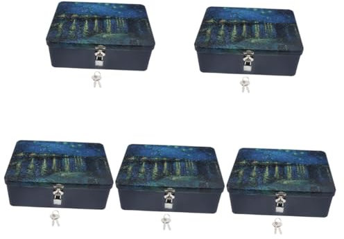 VILLCASE Scatola Da 5 Pezzi con serratura scatole storage box registratore di cassa gioielli portagioie custodia di piccoli barattoli con coperchi