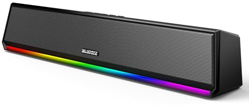Bluedee Computer Speakers for Desktop PC, Bluetooth 5.3 PC Speakers with Dynamic RGB Light, Wired USB Plug & Play Computer Sound Bar, USB/Type-C Powered Gaming Speakers for Desktop, Laptops, Tablet
