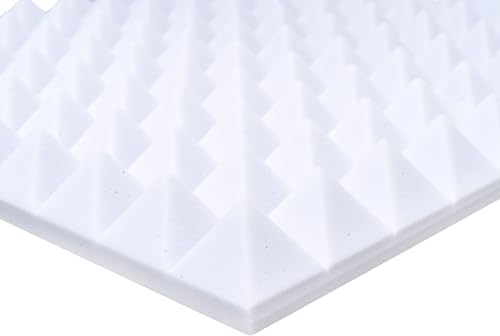 Quiet Please Basotect® Pyramidenschaum Noppenschaum weiß 1000x500x50mm Schallabsorber Schallschutz Schalldämmung für Wand und Decke