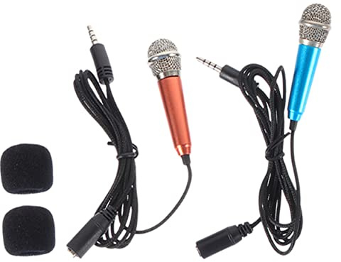 Milisten Kleiner Mikrofon 2 Stück für Interviews und Podcasting, Tragbar | Metallausführung, Kompakt und Leicht zu Halten, für Handy und Gesangszubehör Geeignet