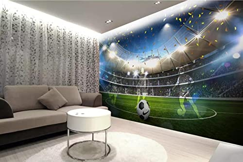 Papel Pintado 3D Campo De Fútbol Papel Tapiz Fotomurales Moderno Murales -songqians-21634-400cmx260cm